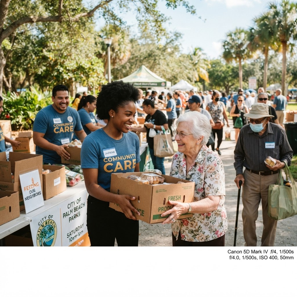 Volunteers serving the community at an outdoor event